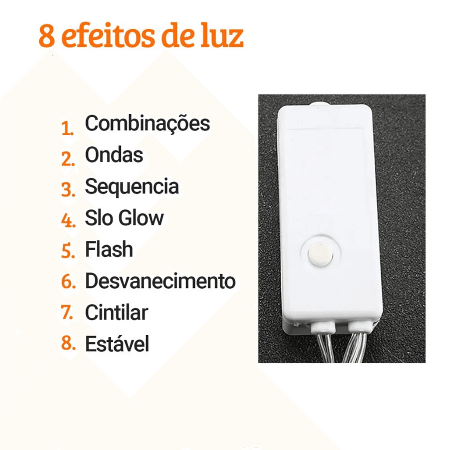 Pisca Cortina Cascata LED Branco 3M Estilo AL-4867Branco