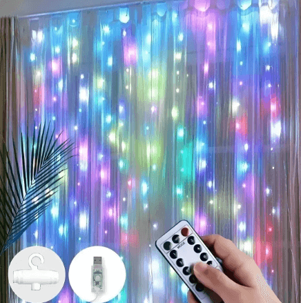 Cortina Cascata Natalina Luz LED Colorido 3 Metros AL-4751