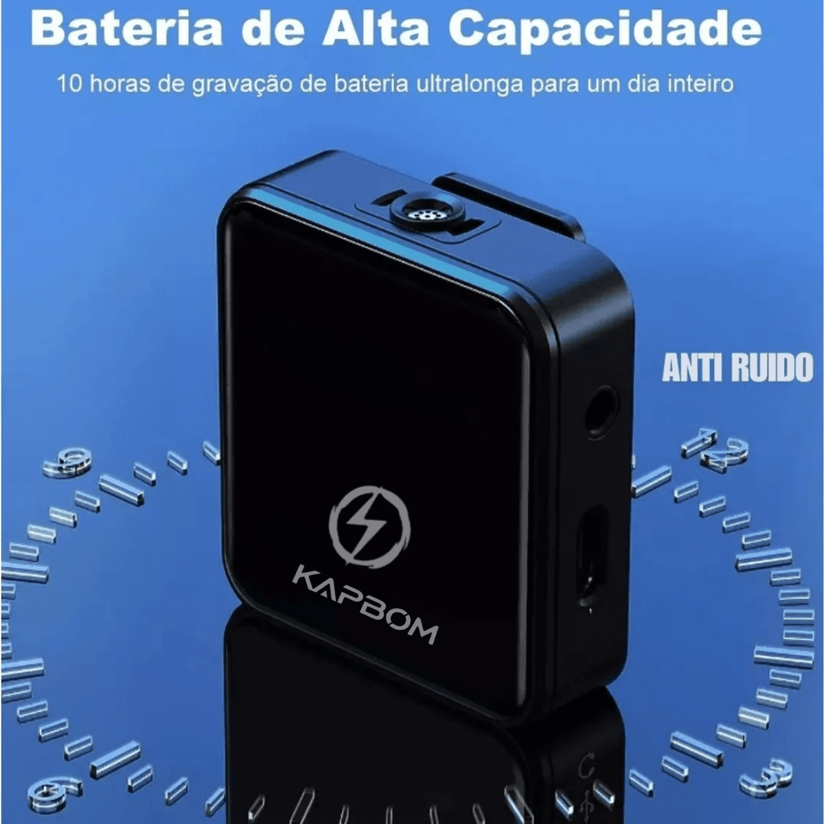 Microfone Lapela Bluetooth Conexão Tipo-C Lightning KA-R10