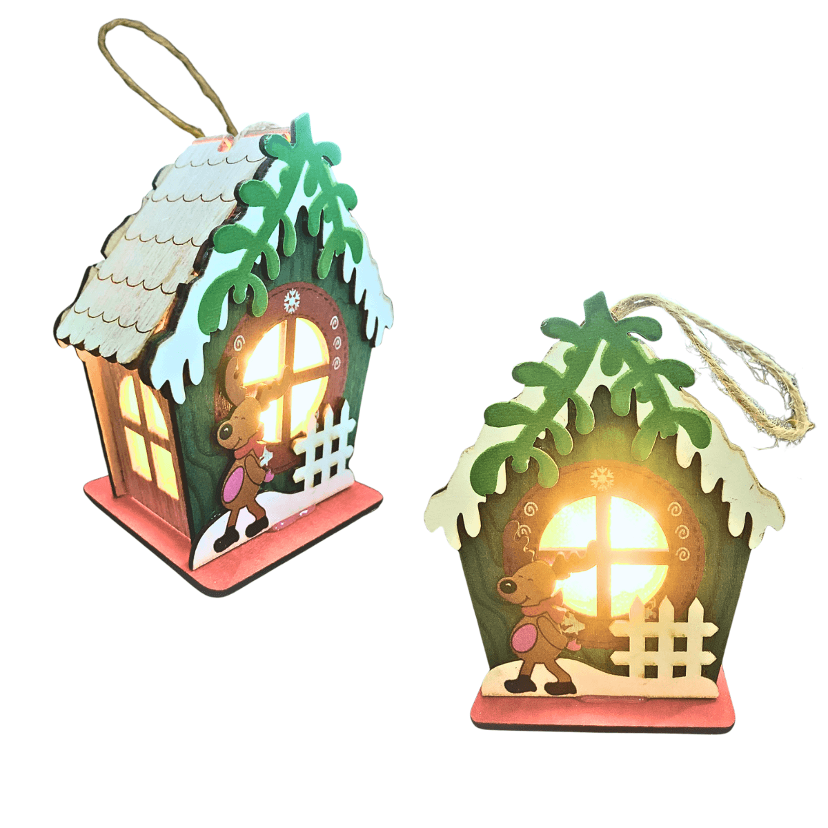 Pingente Natal Decoração Cabana LED Amarelo ZSS-004