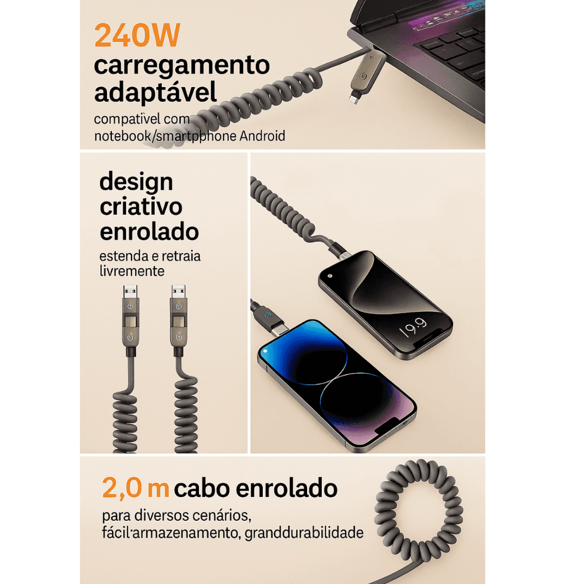 Cabo Dados Mola 4 1 Conexão 2 Metros EL-3137