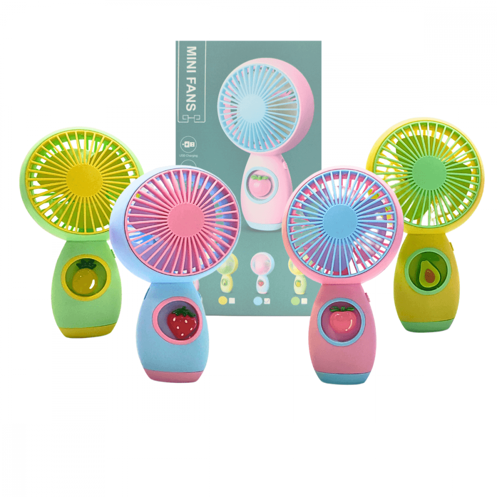 Mini Ventilador Portátil Recarregável Mesa Frutas HQ66-22B