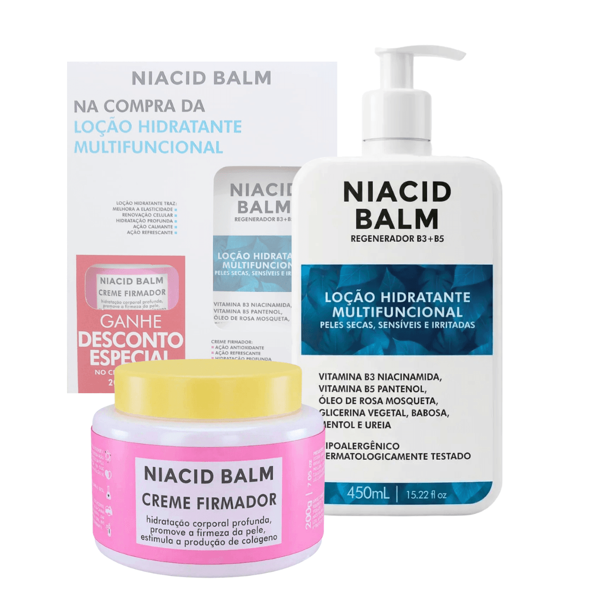 Kit Hidratante Pele Extra Seca Niacid Balm Creme Cod89197 — default