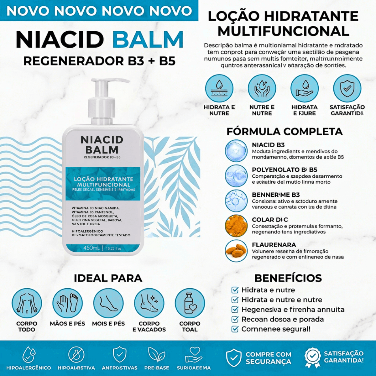 Kit Hidratante Pele Extra Seca Niacid Balm Creme Cod89197