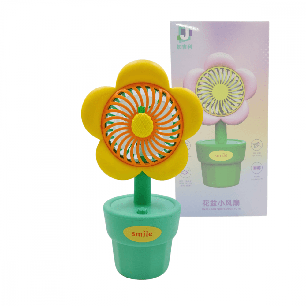 Mini Ventilador Portátil Recarregável Mesa Flower HM677-3