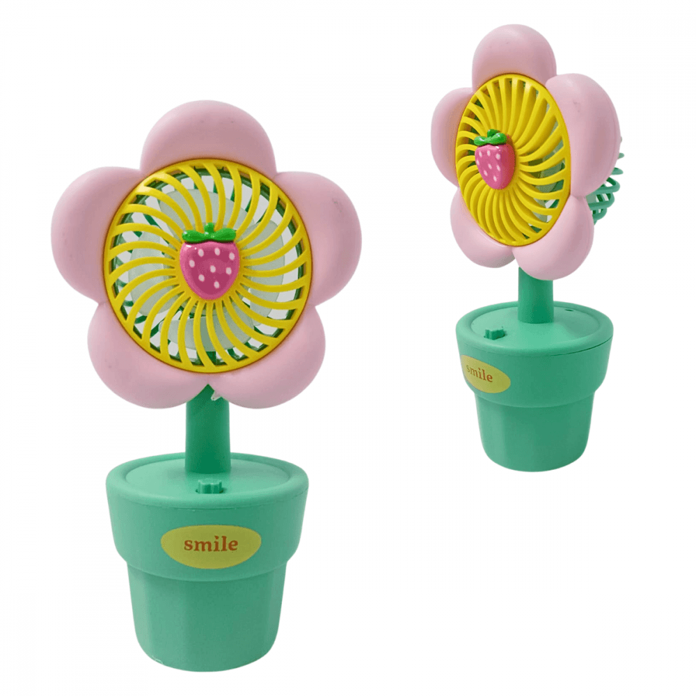 Mini Ventilador Portátil Recarregável Mesa Flower HM677-3