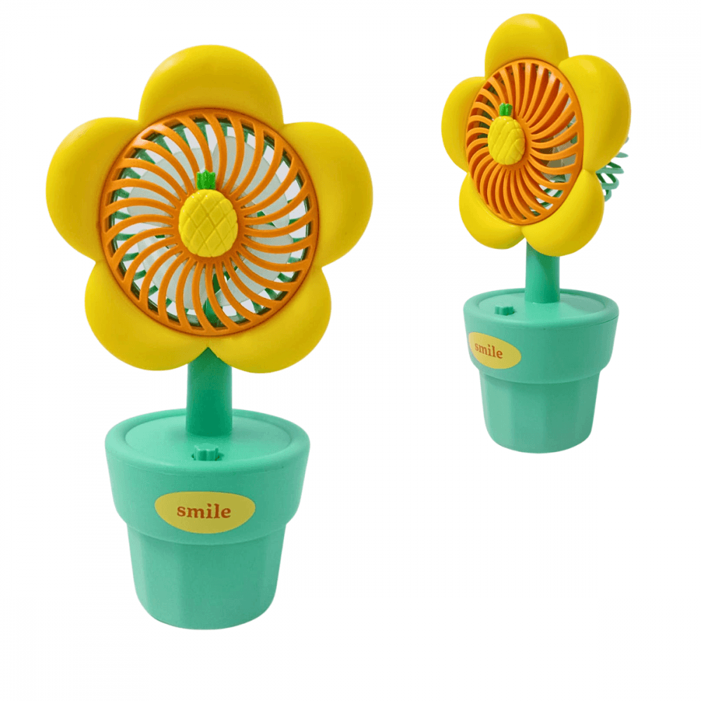 Mini Ventilador Portátil Recarregável Mesa Flower HM677-3