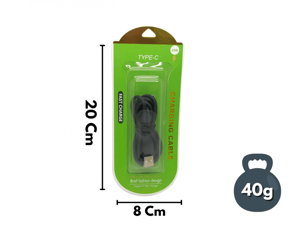 Cabo Dados Conexão USB TIPO-C 25W 1 Metro X-017-TPCAL-C25