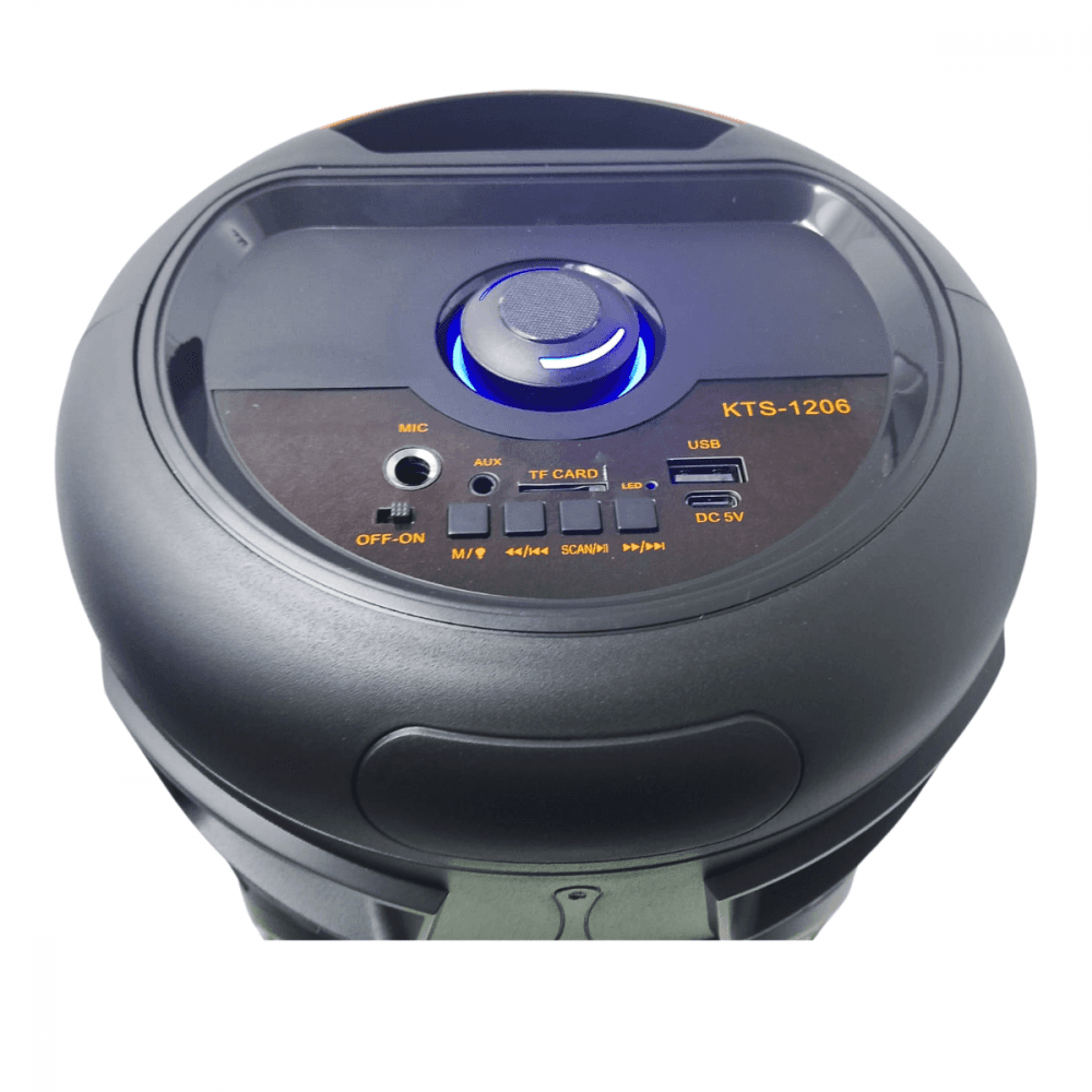 Caixinha Som Bluetooth LED RGB Usb Cartão TF 120w KTS-1206