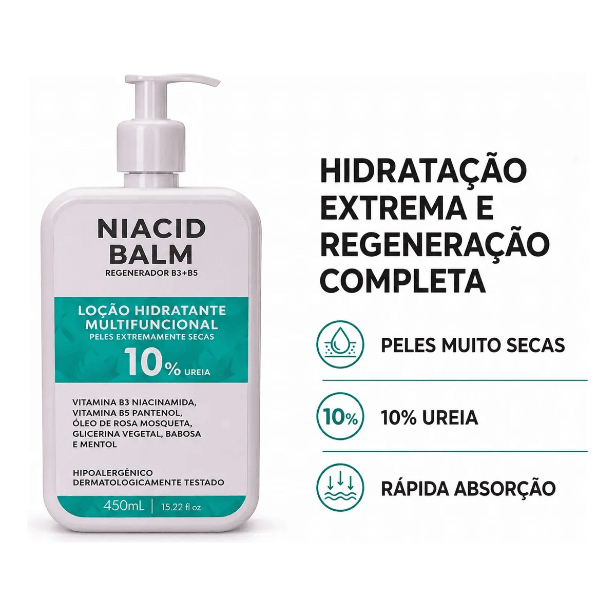 Kit Niacid Balm Loção Hidratante 450ml Esfoliante Cod89196