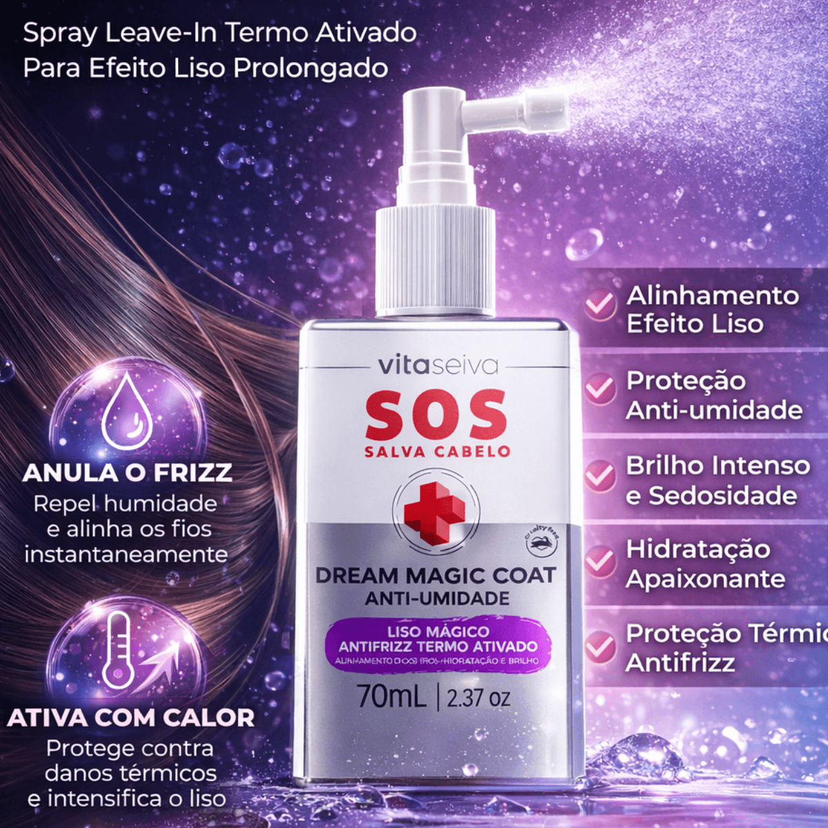 Spray Dream Magic Coat Vita Seiva 70ml Liso Mágico Cod89203