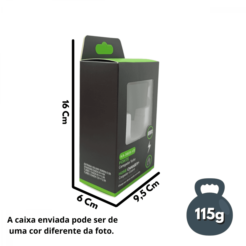 Carregador Completo Cabo V8 Turbo KA-5609-V8