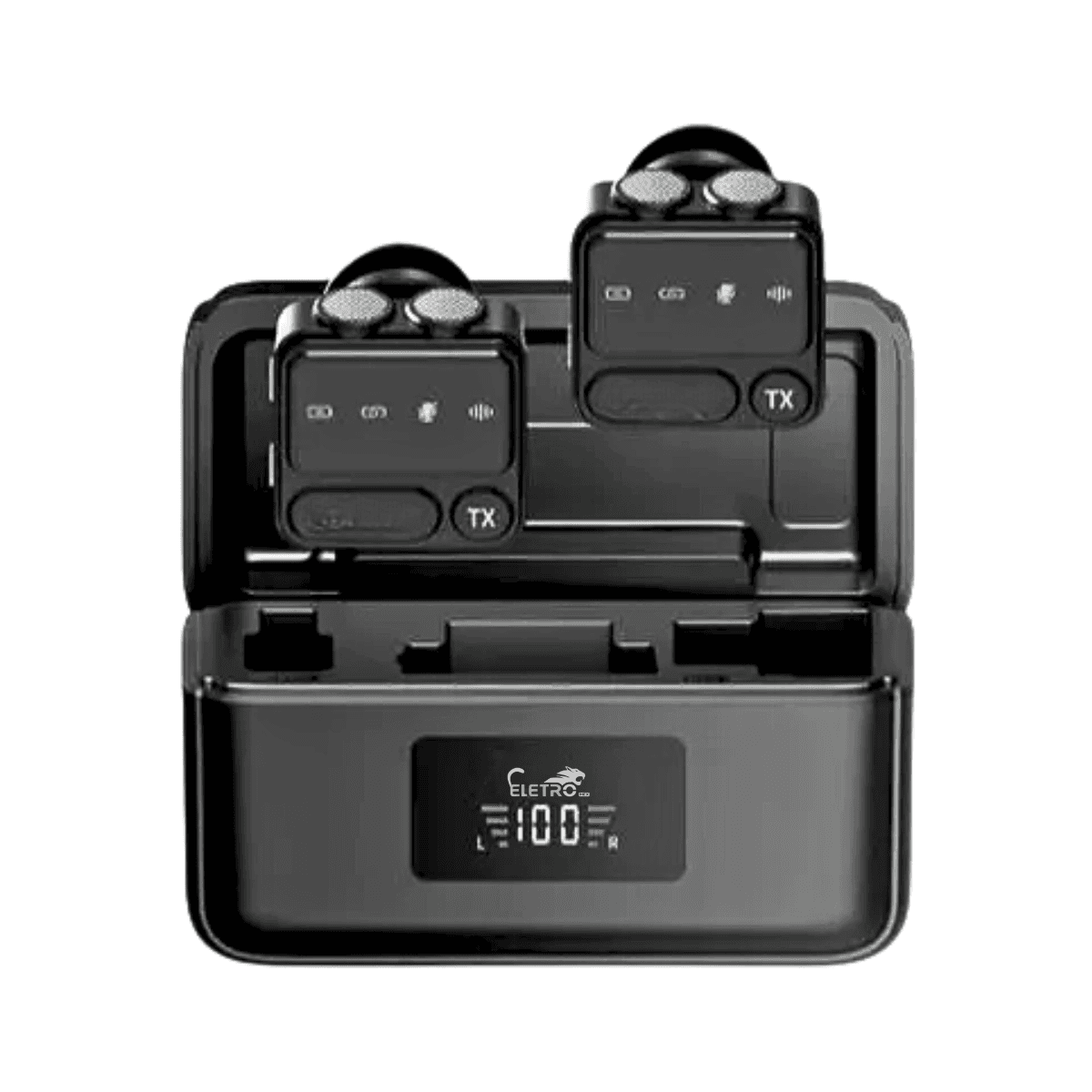 Microfone Lapela Conector Duplo Redução Ruído Case EL-1852