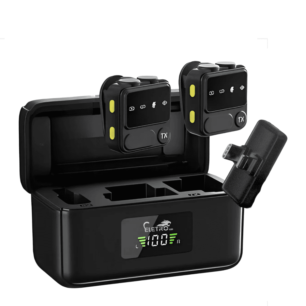 Microfone Lapela Conector Duplo Redução Ruído Case EL-1852