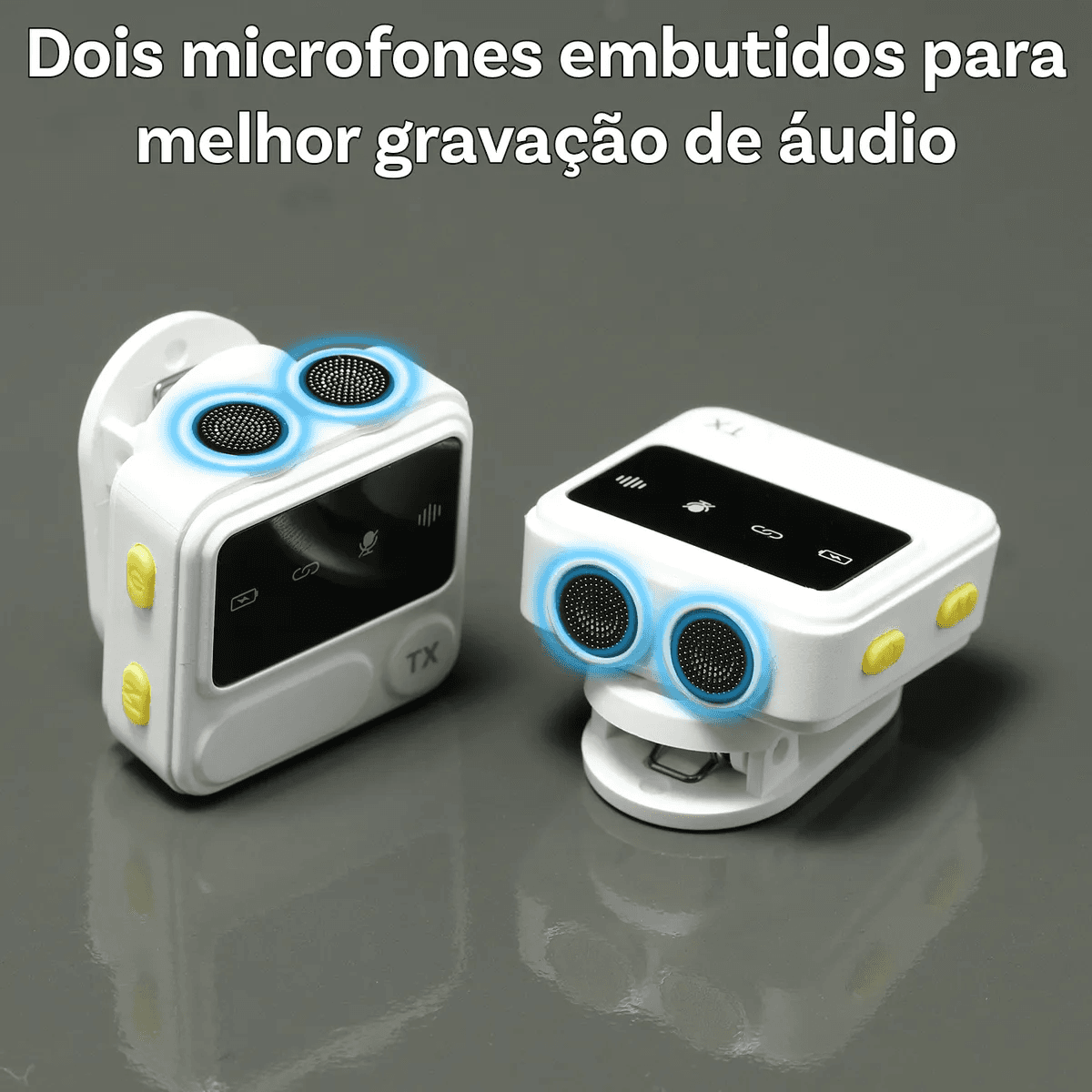 Microfone Lapela Conector Duplo Redução Ruído Case EL-1852