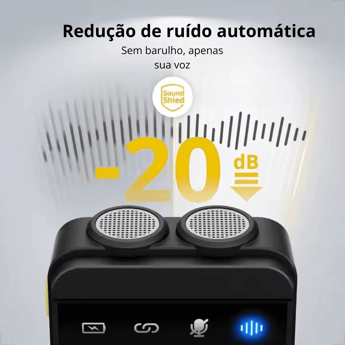 Microfone Lapela Conector Duplo Redução Ruído Case EL-1852