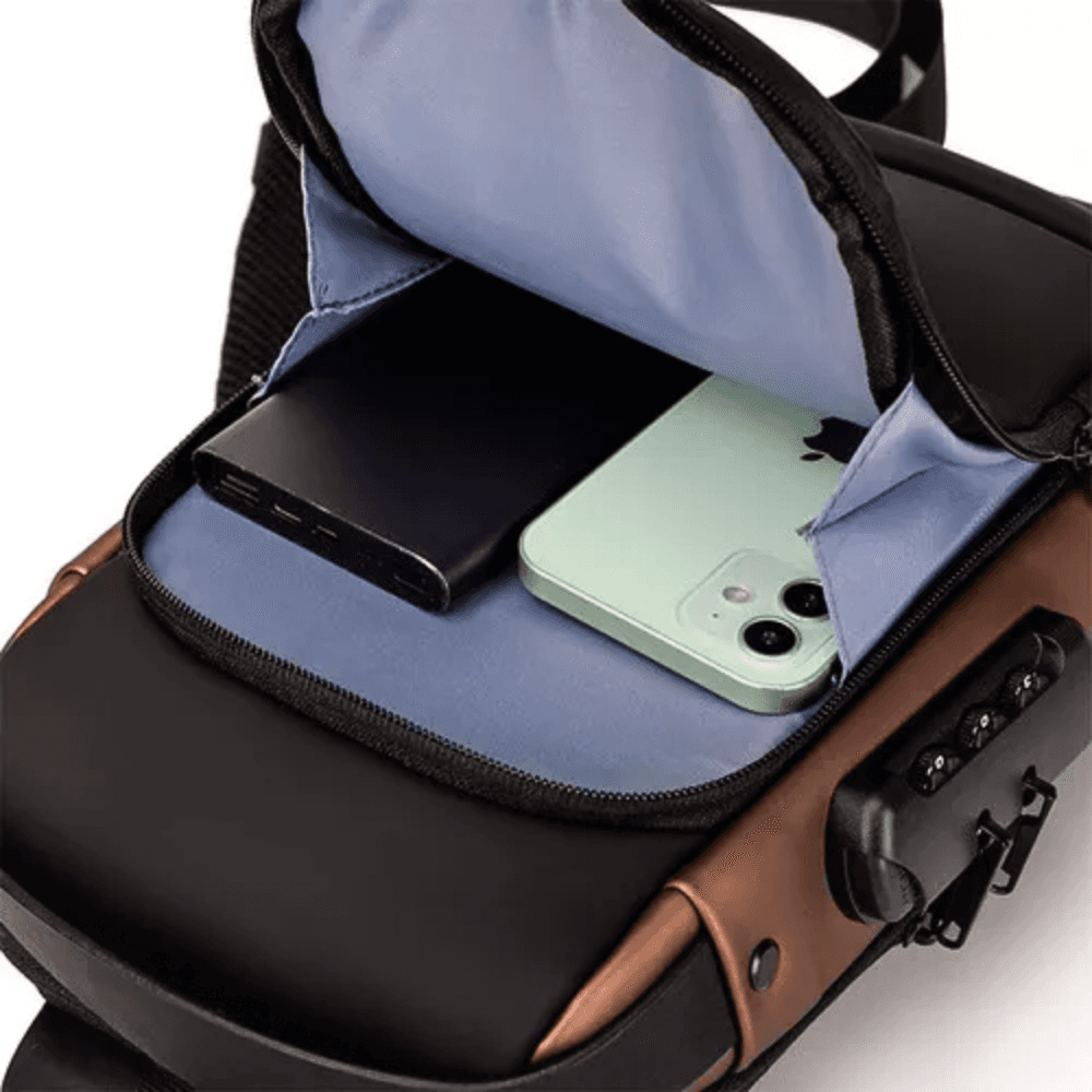 Mochila Ombro Transversal Portátil Viagens Trava EL-3802