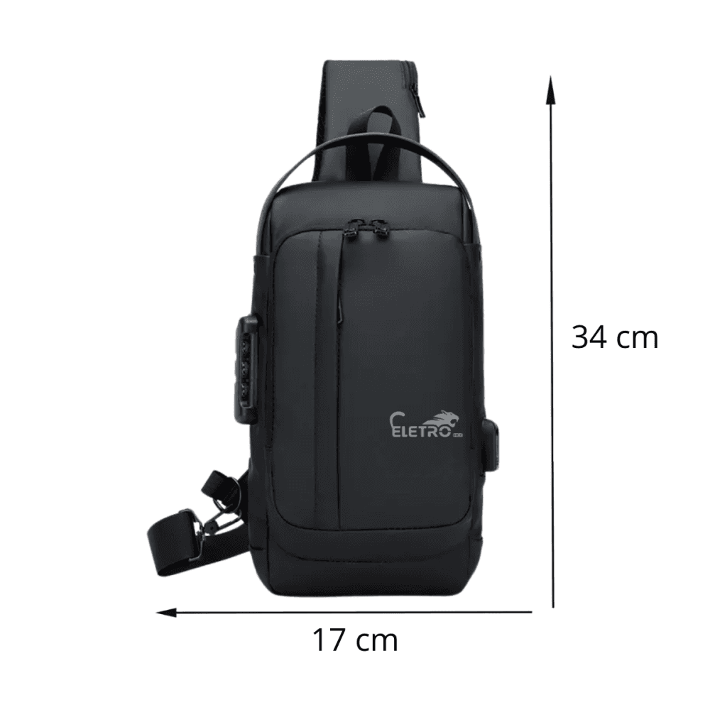 Mochila Ombro Transversal Portátil Viagens Trava EL-3802