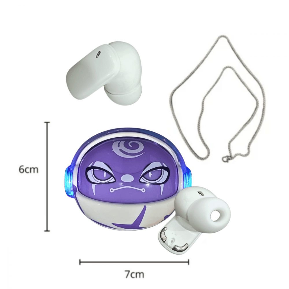 Fone Ouvido Auricular Bluetooth LED RGB Muda Face J-60C