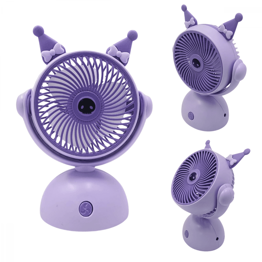 Mini Ventilador Portátil Recarregável Mesa Fan 8200D — Roxo