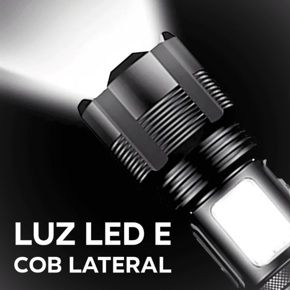 Lanterna Tática Portátil Bateria Recarregável Luz AL-B1287