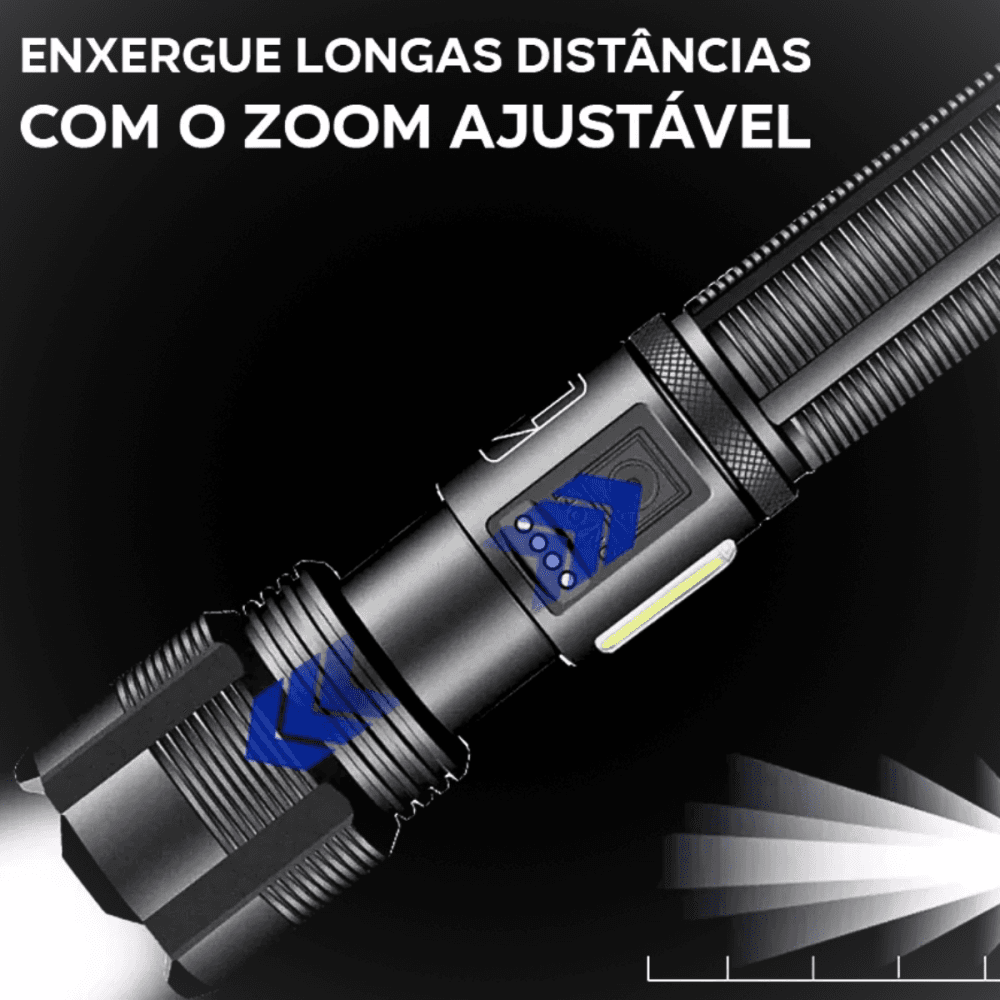 Lanterna Tática Portátil Bateria Recarregável Luz AL-B1287