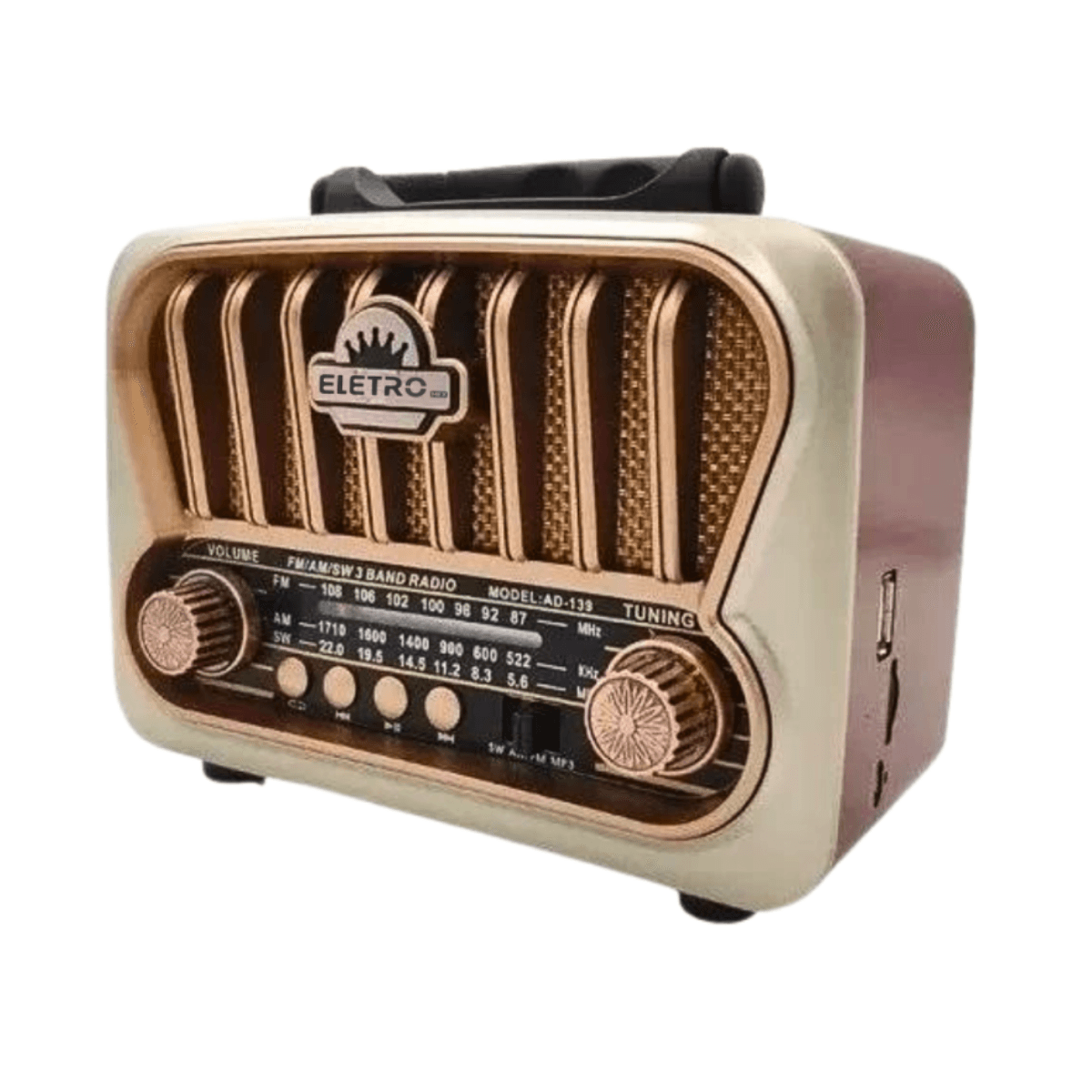 Rádio Retro 3W Bluetooth 5 1 Lanterna EL-1311