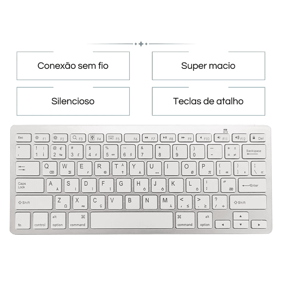 Teclado Ultra Fino Bluetooth a Pilha Lehmox LAY-174