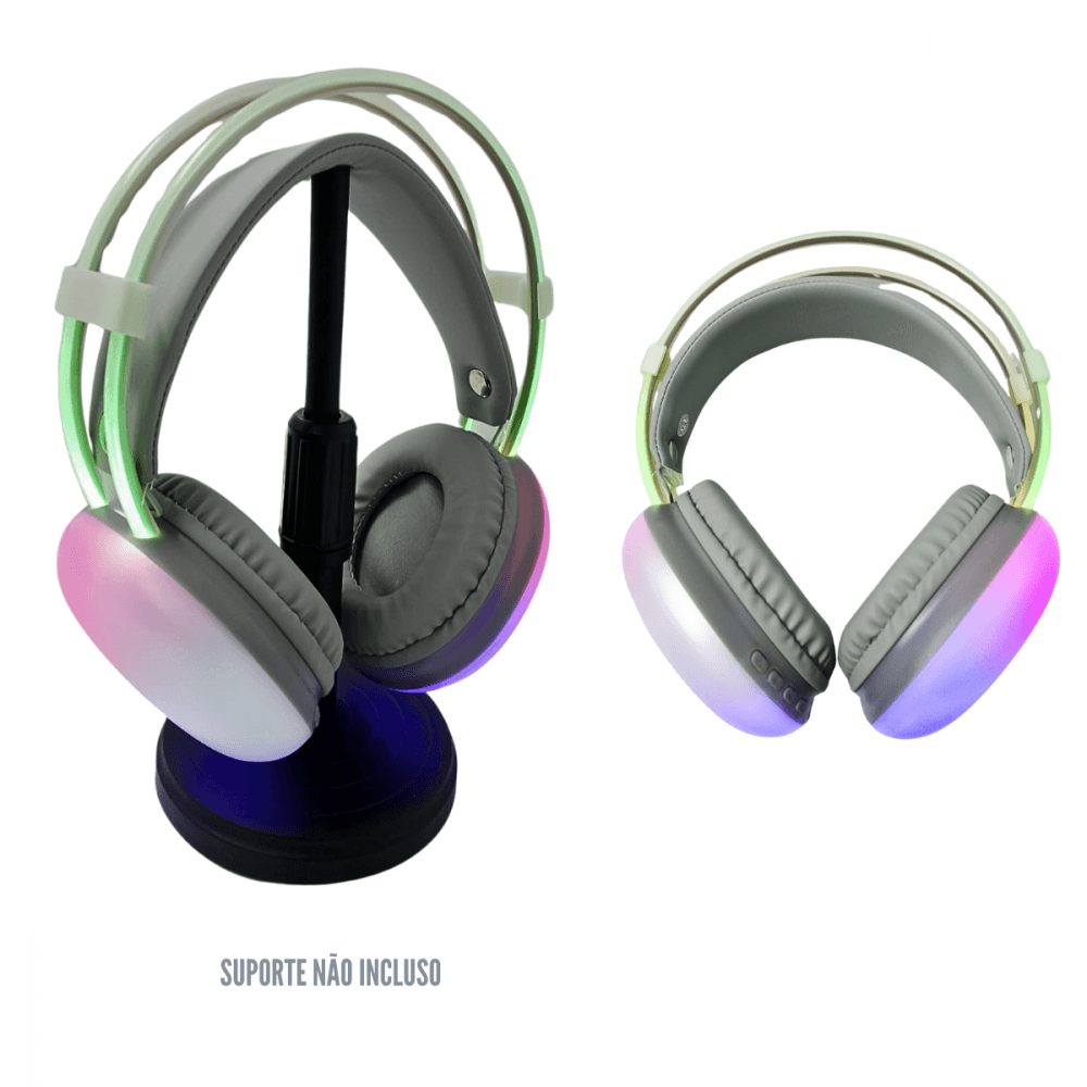 Fone Ouvido Headphone Bluetooth LED RGB Color BM758