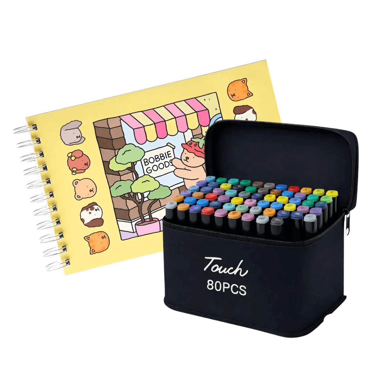 Kit 80 Canetinhas Caderno Desenho 80CanetinhasCaderno — default