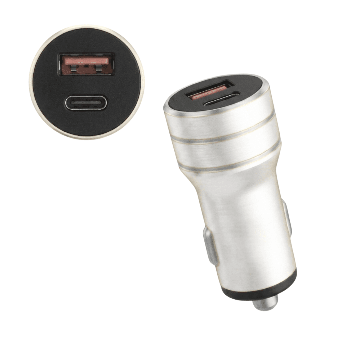Carregador Veicular Entrada USB Tipo-C Rápido 3 4A LE-531 — Prata