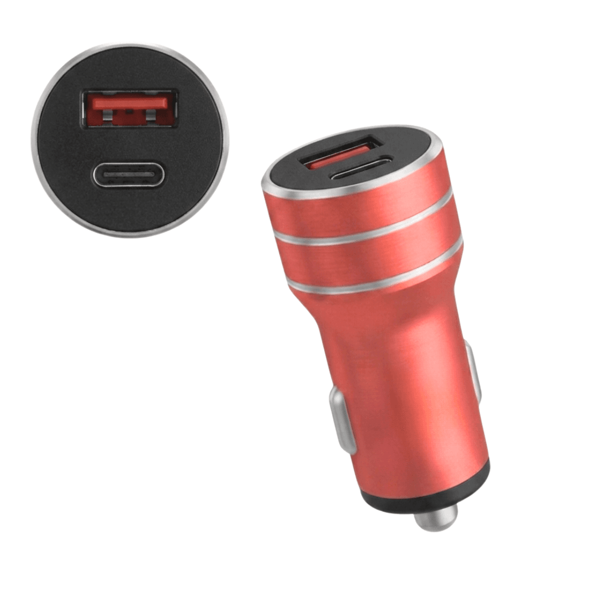 Carregador Veicular Entrada USB Tipo-C Rápido 3 4A LE-531 — Vermelho