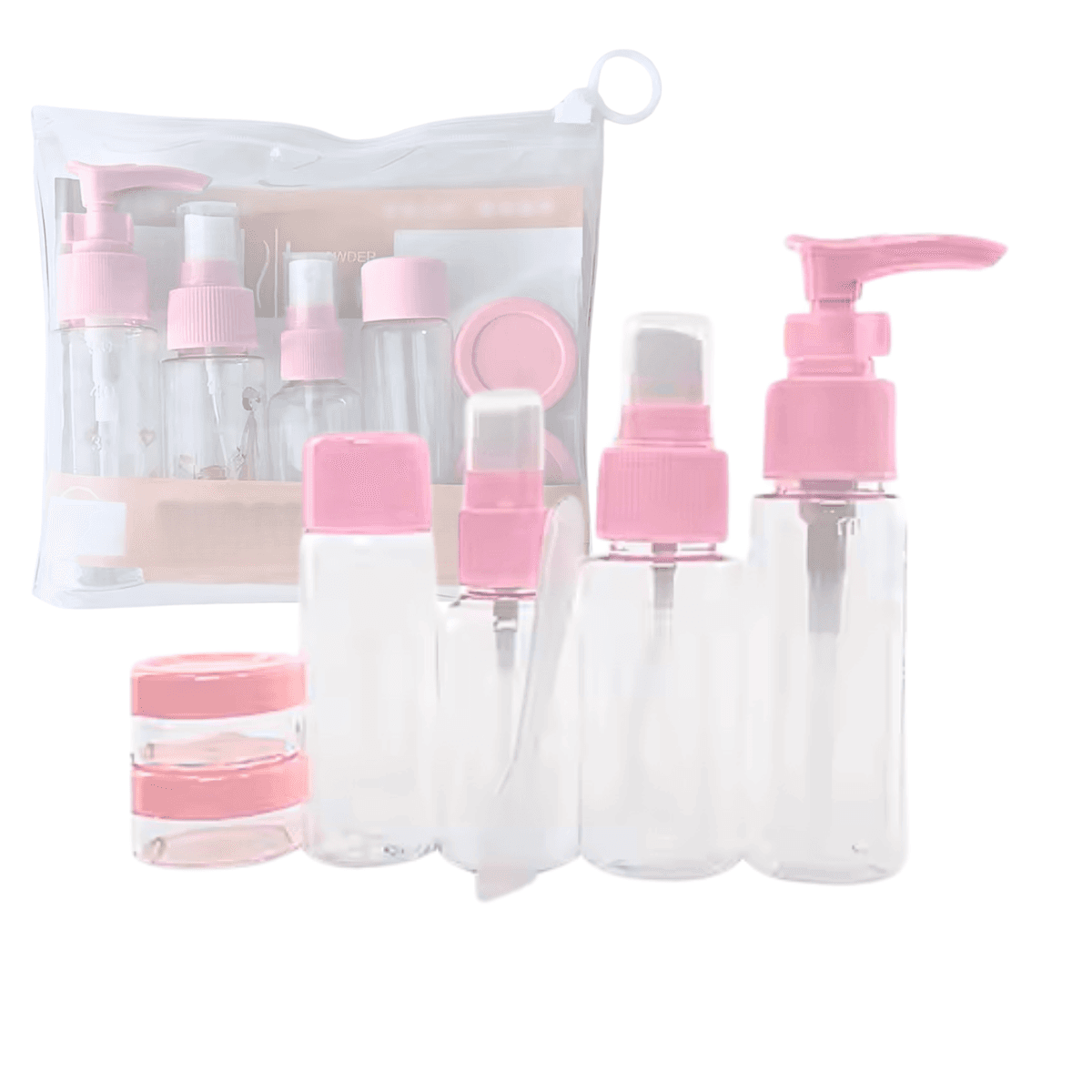 Kit Frascos Viagem 7 Peças Necessaire Organizador AL-3673