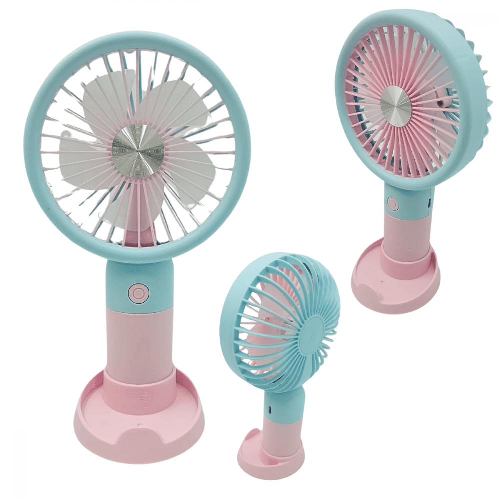 Mini Ventilador Portátil Recarregável Mesa Summer Fan 6826 — Azul