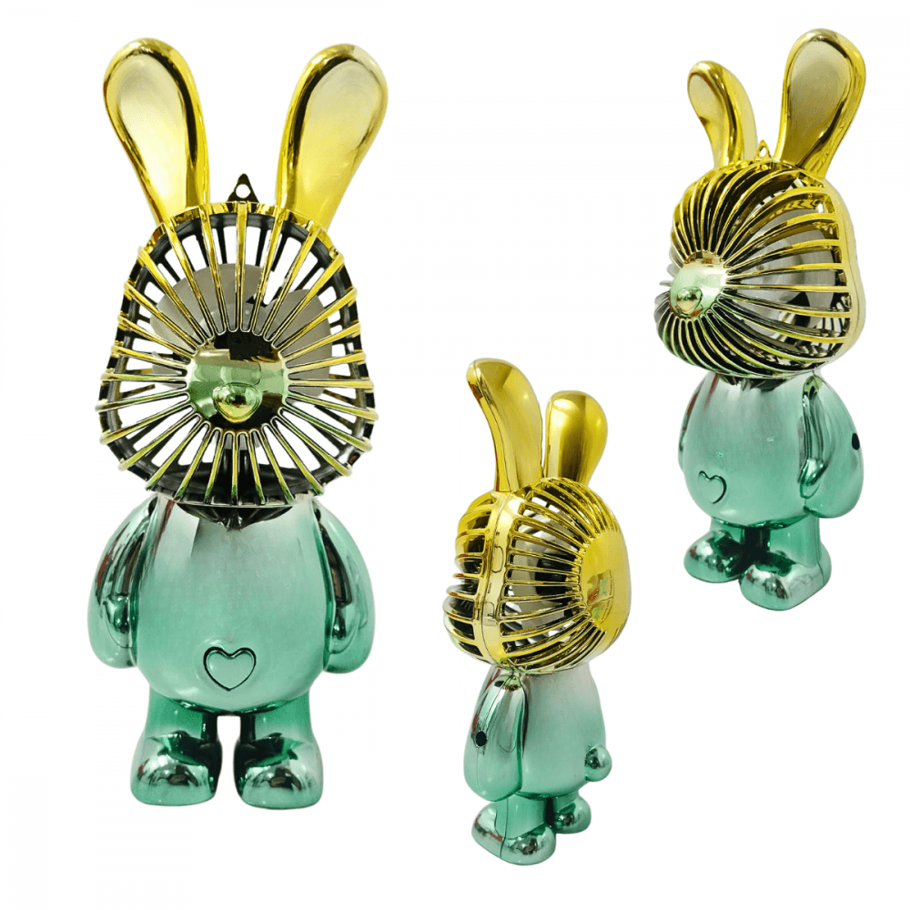 Mini Ventilador Portátil Recarregável Mesa Rabbit Rabbit126 — Amarelo Degrade Verde