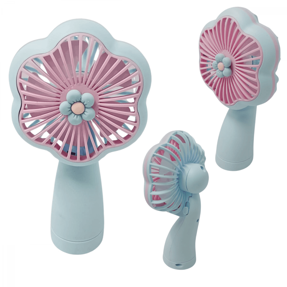 Mini Ventilador Portátil Recarregável Mesa Luz LED HQ66-13A