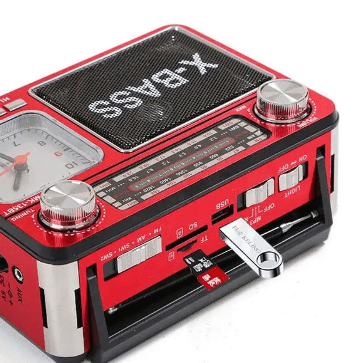 Rádio Retrô Portátil Bluetooth Relógio Analógico KA-135