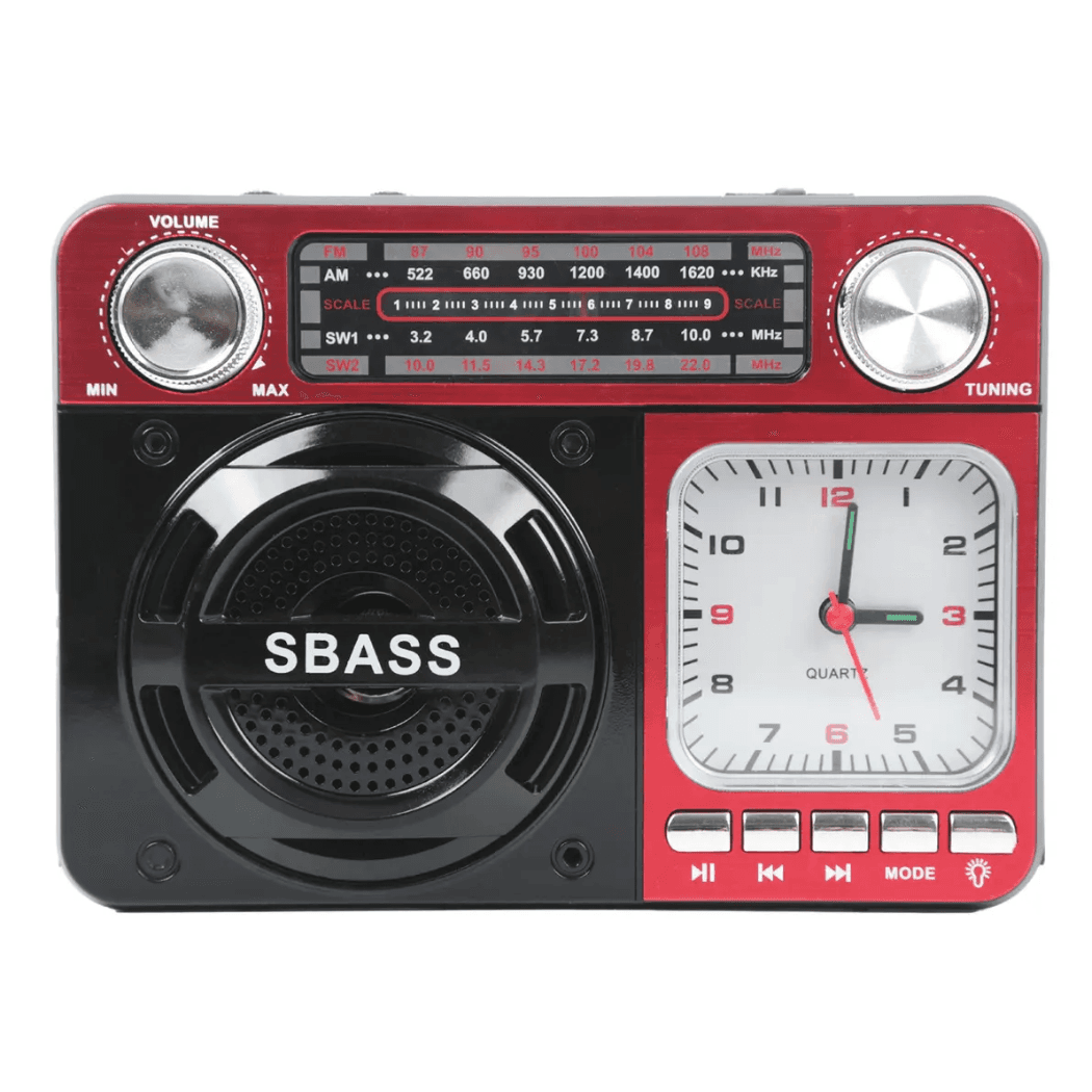 Radio Retrô Portátil Bluetooth Relógio Analógico KA-136