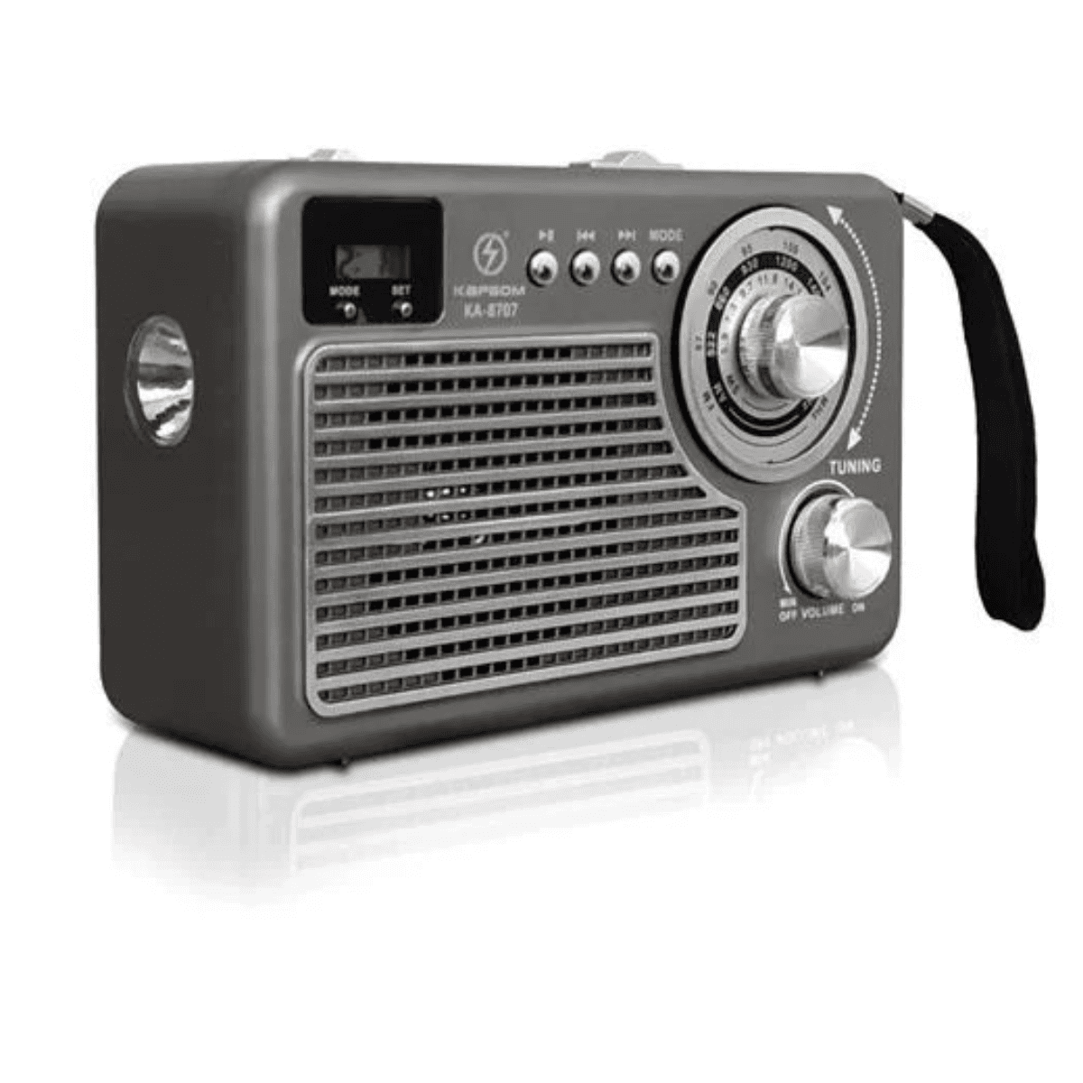 Rádio Retrô AM FM SW Recarregável USB Cartão Memória KA-8707
