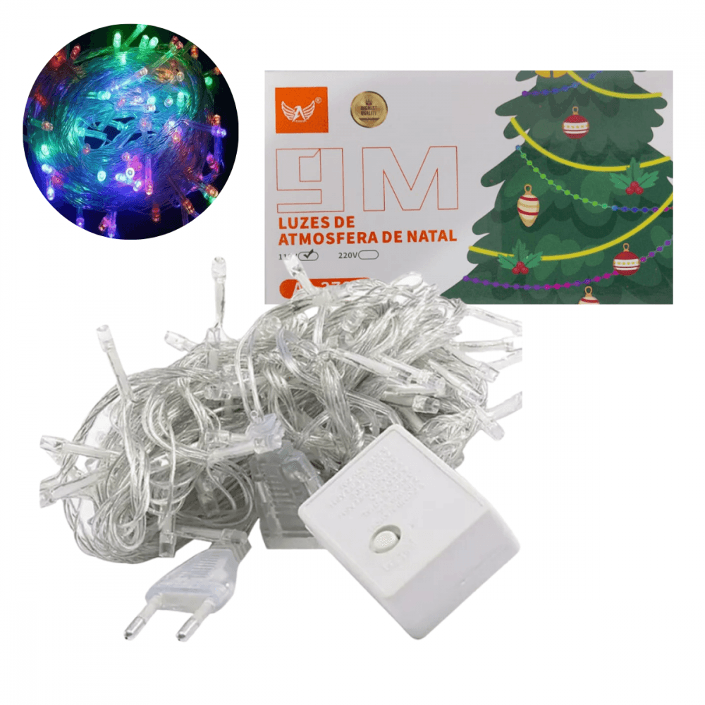 Pisca Luzes NATAL LED Colorido 9 Metros Fio AL-3701110V — default