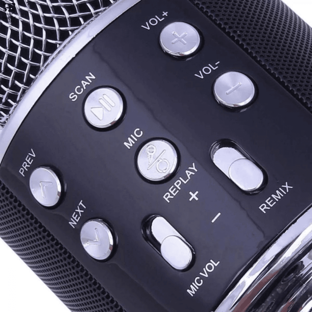 Microfone Sem Fio Bluetooth Karaokê Luz Led WS-858KA-1003
