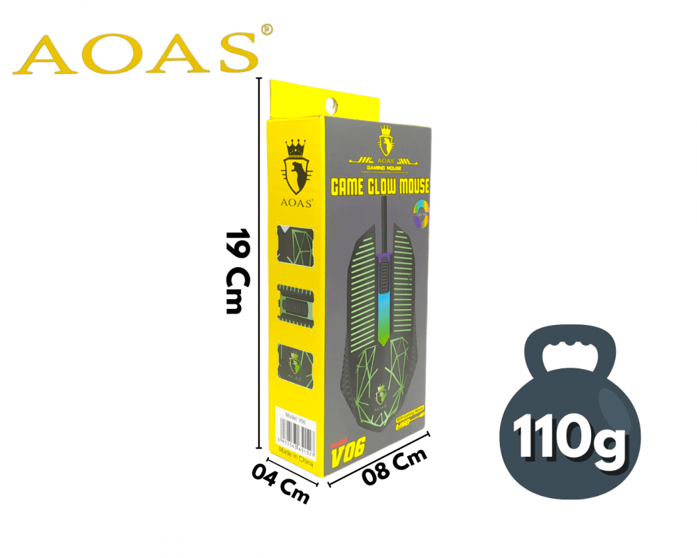 Mouse Gamer Glow RGB Usb LED PC Notebook OAS-V06