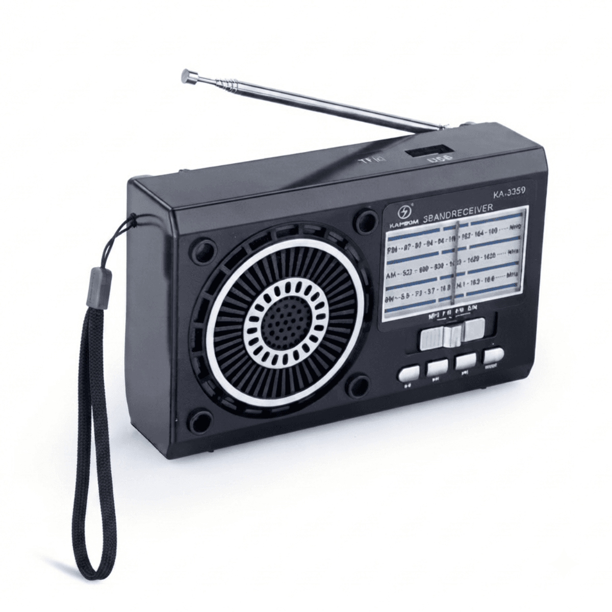 Rádio Retrô AM FM SW Recarregável Energia Solar KA-3359