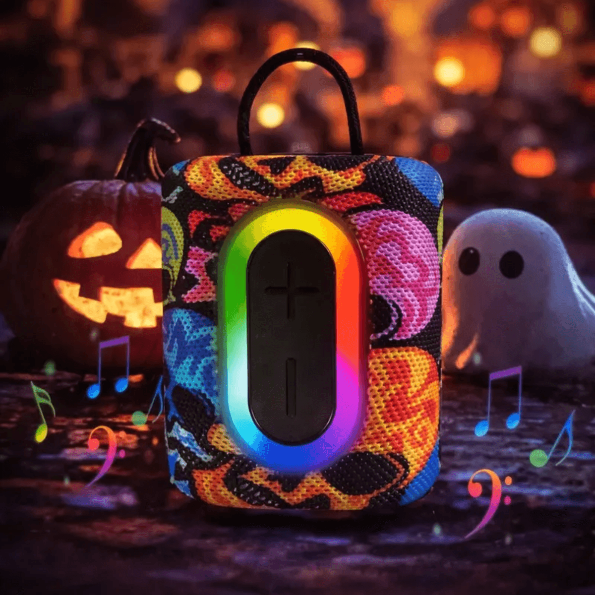 Caixa Som Bluetooth LED Estampa Caveira TWS KA-8323