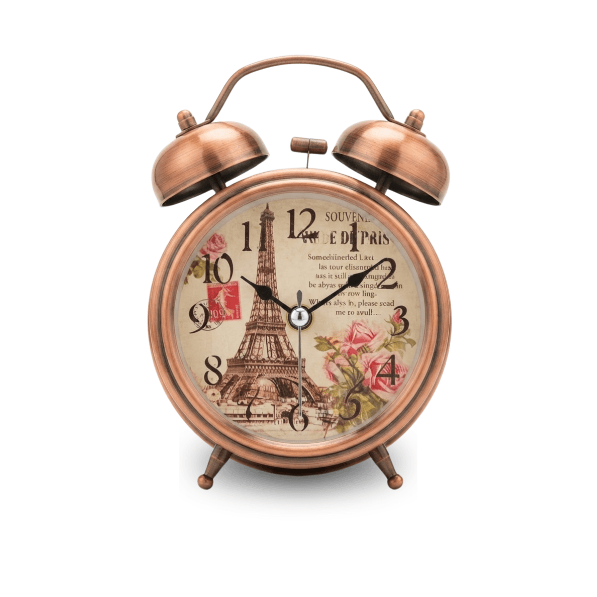 Relógio Despertador Analógico Paris Vintage 12 cm AL-2302 — Bronze