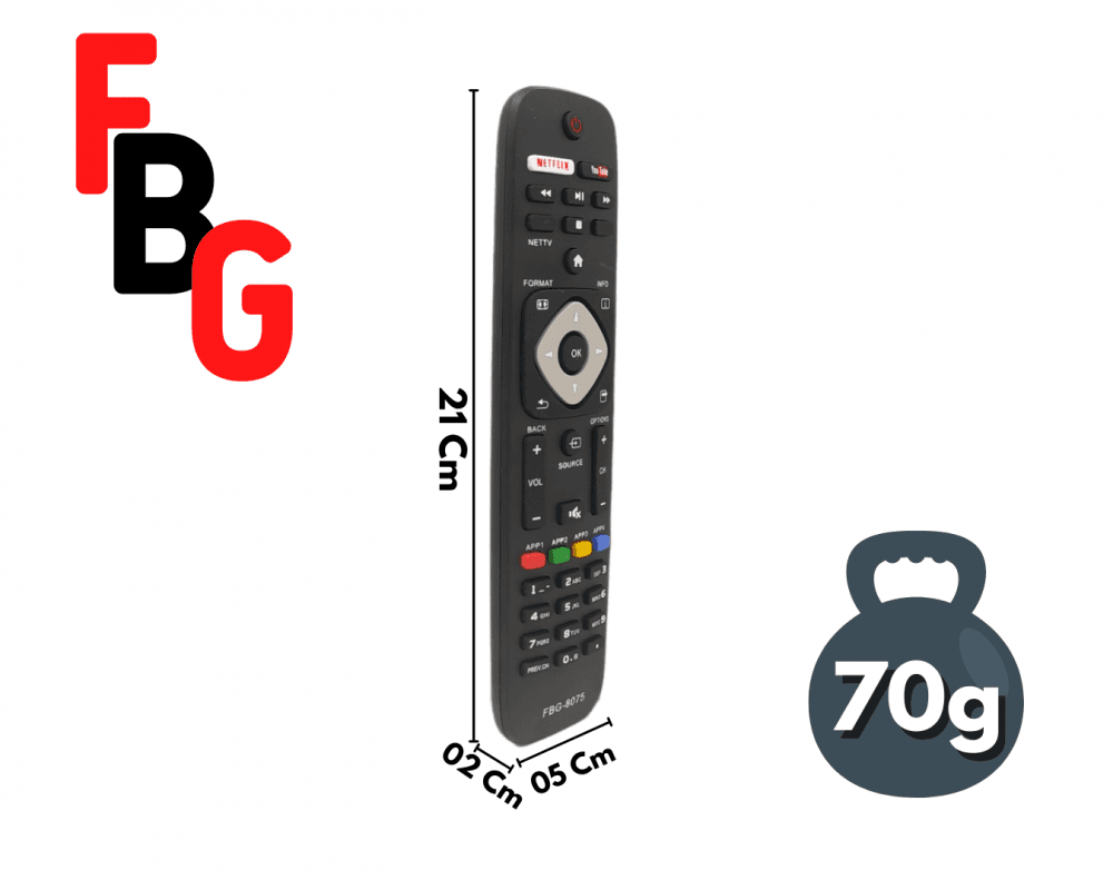 Controle Remoto Compatível Smart TV Philips LCD FBG-8075