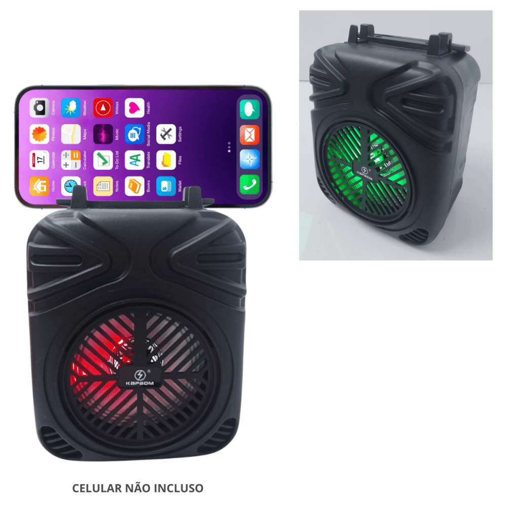 Caixinha Som Bluetooth LED 10W Suporte Celular KA-9111