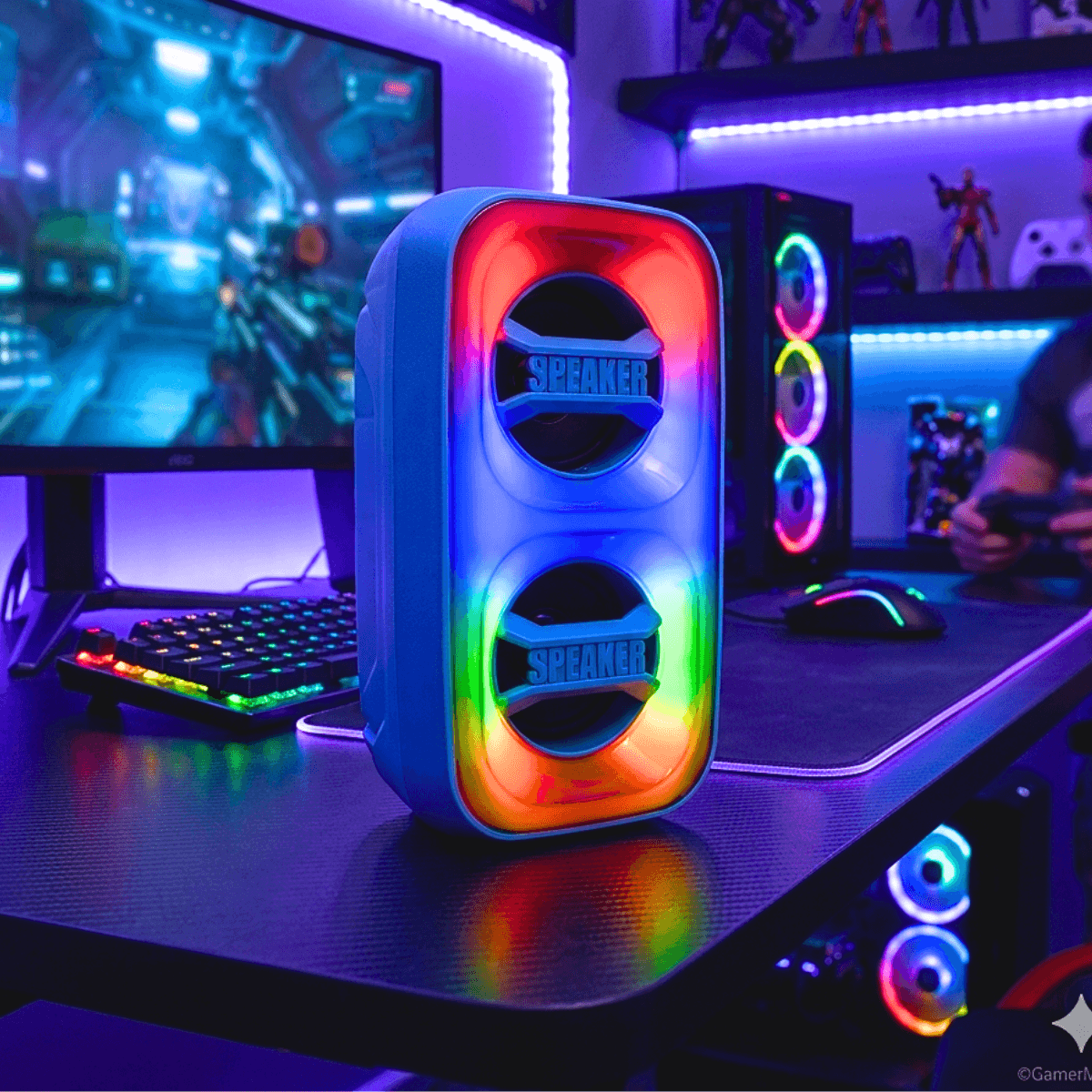 Caixa Som Bluetooth 6W LED RGB LiderMix MS-2680BT