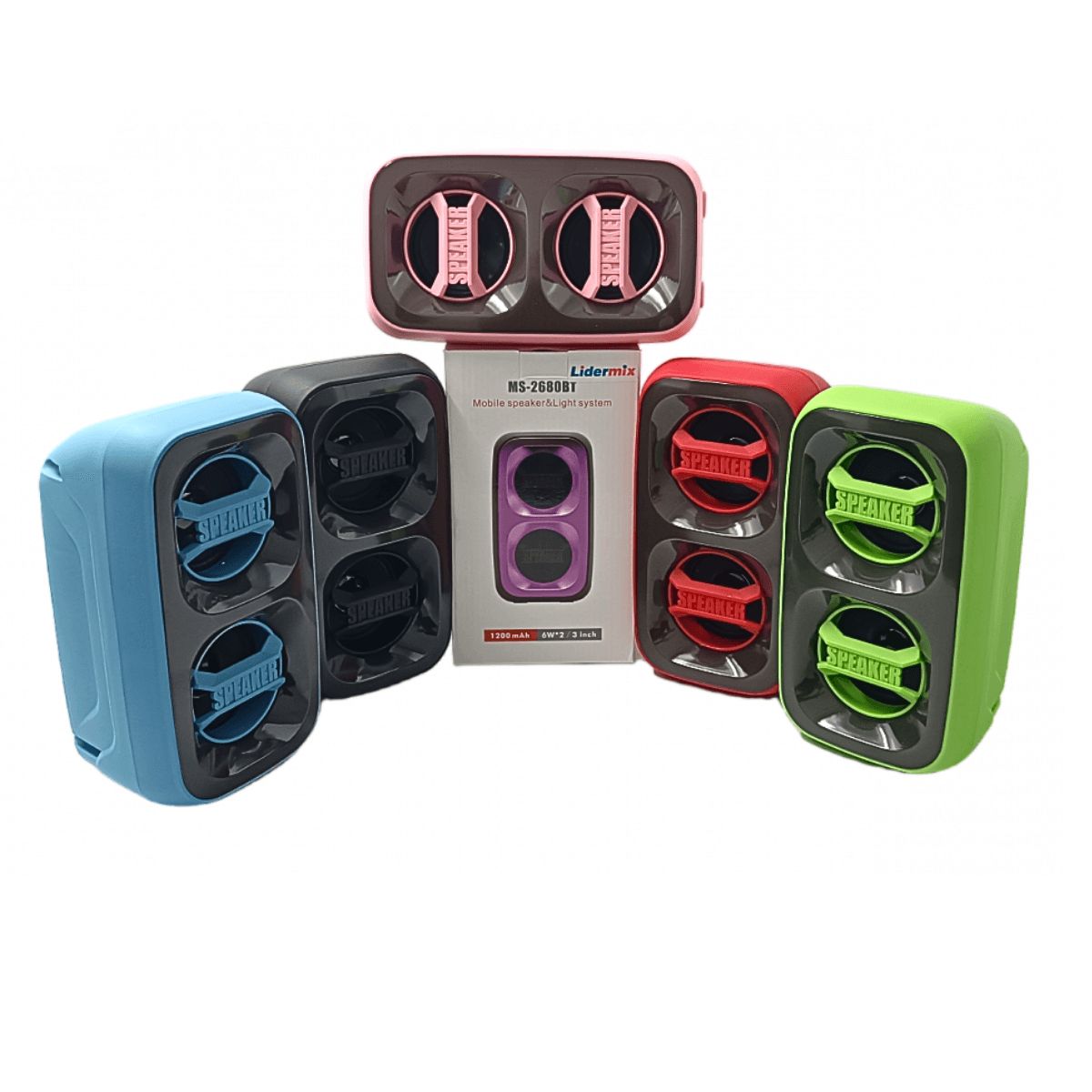 Caixa Som Bluetooth 6W LED RGB LiderMix MS-2680BT