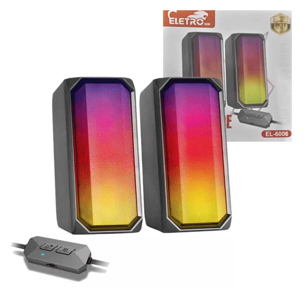 Caixa Som Alto Falante RGB Bluetooth 6W Computador EL-6006 — default